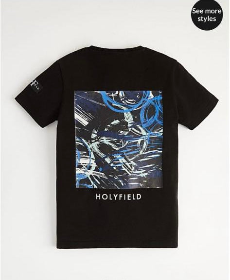 Holyfield branded Black T-shirt (9 yr to 16 yr)