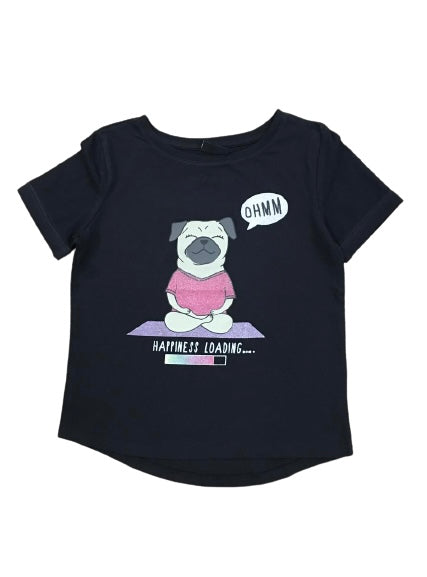 Black Cartoon Printed T-shirt for Girls