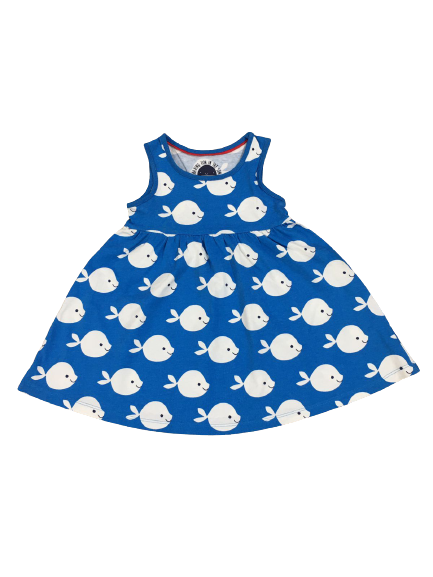 Blue White Fish Print Frock