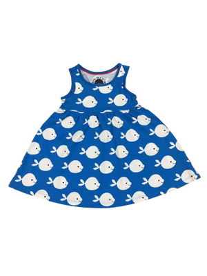 Blue White Fish Print Frock