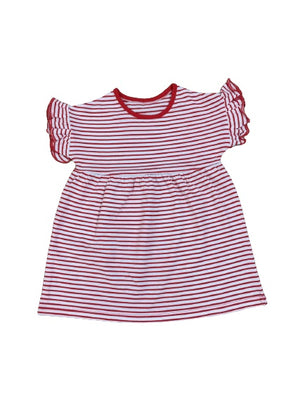 White Red Stripe Frock